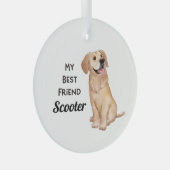 Golden Retriever Mijn beste vriend - aangepaste na Glas Ornament (Voorkant Rechts)