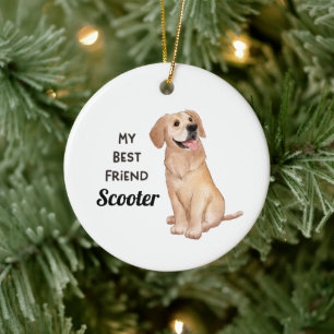 Golden Retriever Mijn beste vriend - aangepaste na Keramisch Ornament