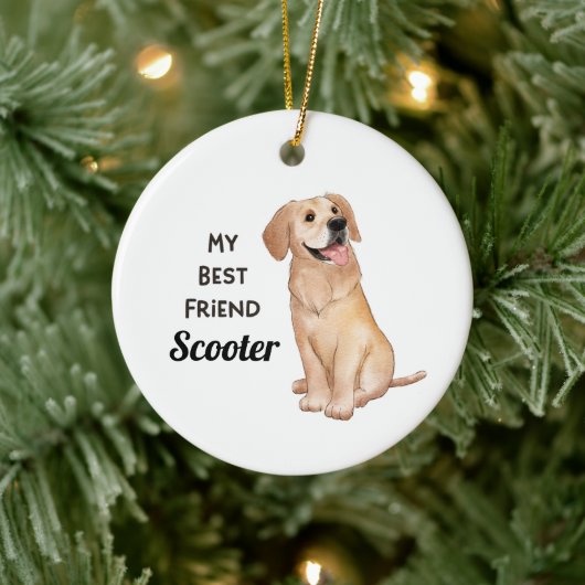 Golden Retriever Mijn beste vriend - aangepaste na Keramisch Ornament (Boom)