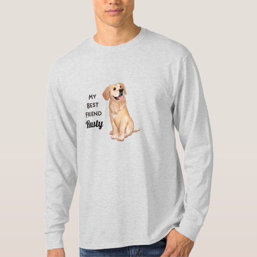 Golden Retriever Mijn beste vriend - aangepaste na T-shirt (Voorkant)