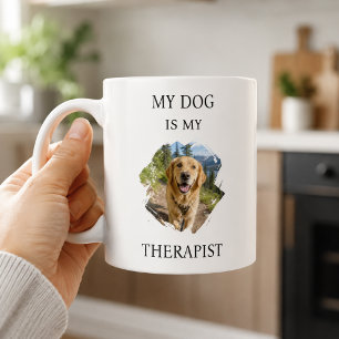 Golden Retriever Mijn hond is mijn therapeut foto Koffiemok