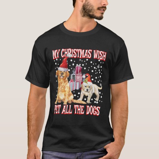 Golden Retriever Mijn kerstwens - Pet All D T-shirt (Voorkant)