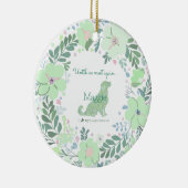Golden Retriever Mint Green Custom Photo Memorial  Keramisch Ornament (Rechts)