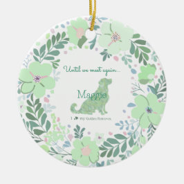 Golden Retriever Mint Green Custom Photo Memorial  Keramisch Ornament