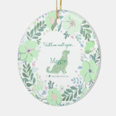 Golden Retriever Mint Green Custom Photo Memorial  Keramisch Ornament (Links)