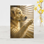 Golden Retriever Mist Je Kaart (Gele Bloem)