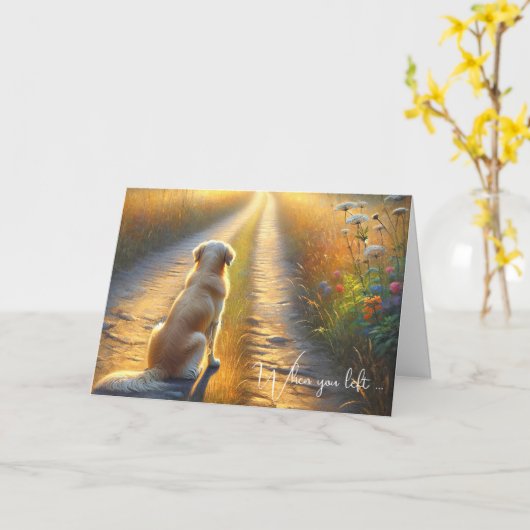 Golden Retriever Mist u Kaart (Gele Bloem)