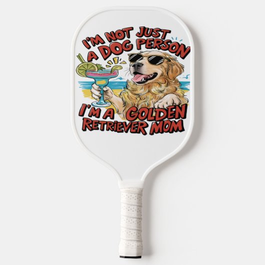 Golden Retriever Moeder Cartoon Pickleball Paddle (Achterkant)