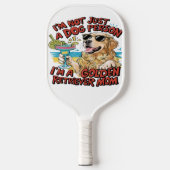 Golden Retriever Moeder Cartoon Pickleball Paddle (Voorkant)