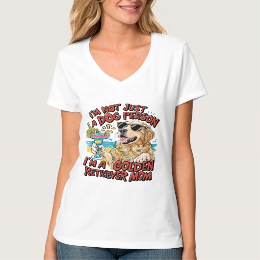 Golden Retriever Moeder Cartoon T-shirt (Voorkant)