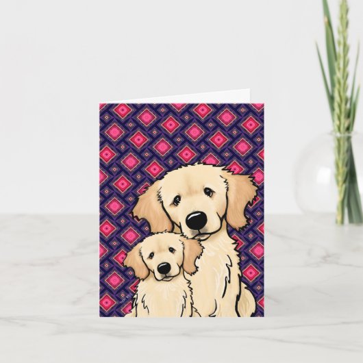 Golden Retriever Moeder en Puppy Kaart (Voorkant)