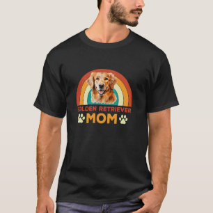 Golden Retriever Moeder Hond Retro Zonsondergang M T-shirt