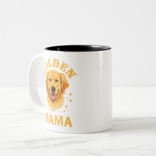 Golden Retriever Moeder hondenliefhebber huisdier  Tweekleurige Koffiemok (Voorkant links)