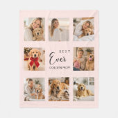 Golden Retriever Moeder Roze Foto Collage Fleece Deken (Voorkant)