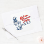 Golden Retriever Moeder Sticker - Retro Lijn Kunst (Envelop)
