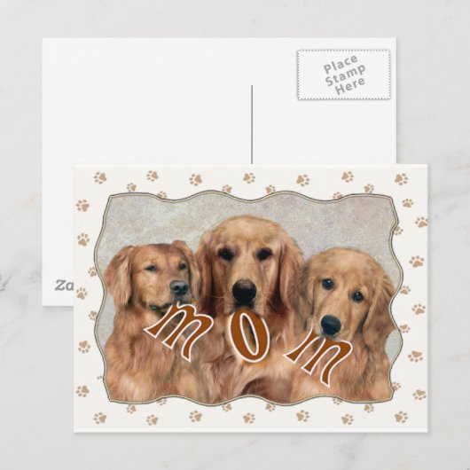 Golden Retriever MOM Cadeaus Briefkaart (Voorkant / Achterkant)