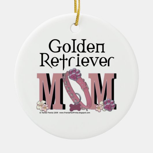 Golden Retriever MOM Keramisch Ornament (Voorkant)