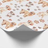 Golden Retriever Mom Pattern Cadeaupapier (Hoek)
