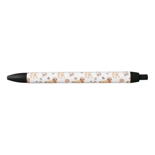 Golden Retriever Mom Pattern Zwarte Inkt Pen (Voorkant)