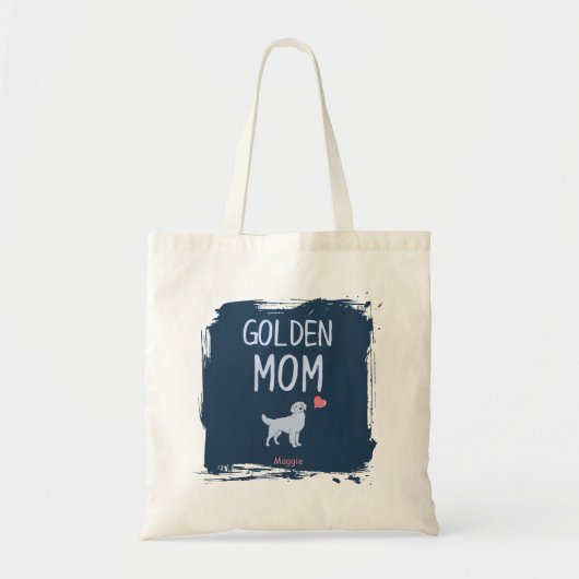 Golden Retriever mom tote bag with custom name (Voorkant)