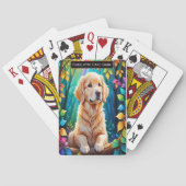 Golden Retriever Monogram kinder Oude Meid Spel Pokerkaarten (Achterkant)