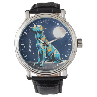 Golden Retriever Moonlit WatchEen tijdloos uurwerk Horloge