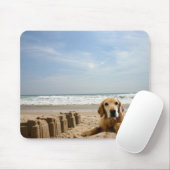 Golden Retriever Mousepad Sandcastles Muismat (Met muis)