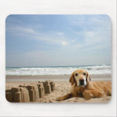 Golden Retriever Mousepad Sandcastles Muismat (Voorkant)