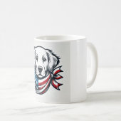 Golden Retriever Mug with American Flag Scarf Koffiemok (Voorkant rechts)