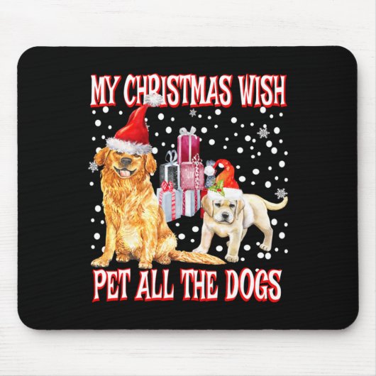 Golden Retriever My Christmas Wish Pet All The D  Muismat (Voorkant)