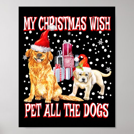 Golden Retriever My Christmas Wish Pet All The D  Poster (Voorkant)
