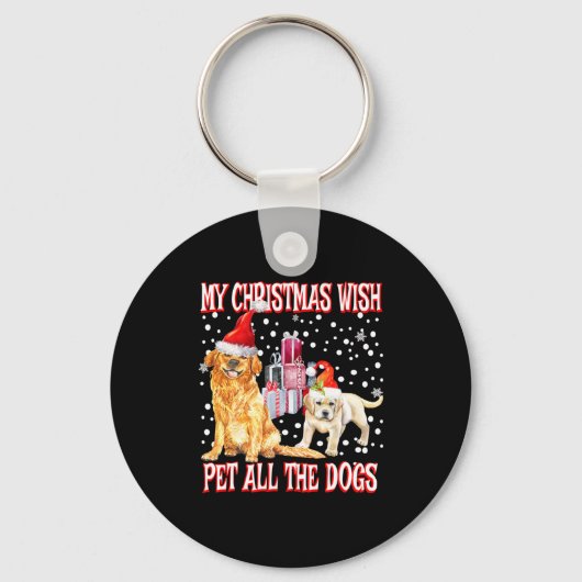 Golden Retriever My Christmas Wish Pet All The D  Sleutelhanger (Voorkant)