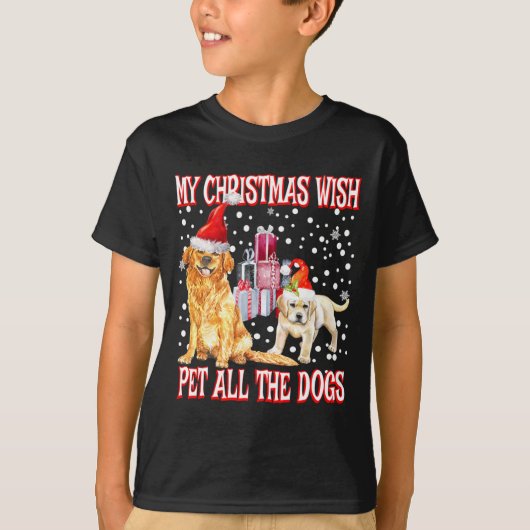 Golden Retriever My Christmas Wish Pet All The D T-shirt (Voorkant)