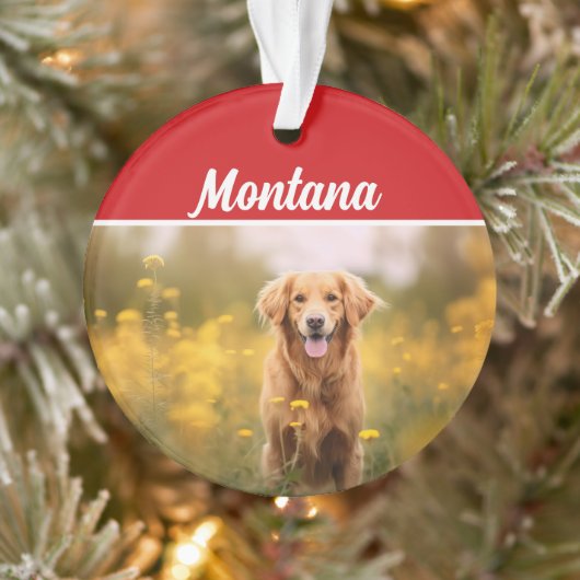 Golden Retriever naam en foto kerstvakantie Ornament (Boom)