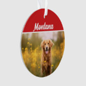 Golden Retriever naam en foto kerstvakantie Ornament (voorkant)