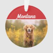 Golden Retriever naam en foto kerstvakantie Ornament (voorkant)