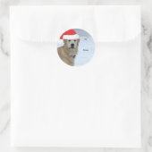 Golden retriever naar/van Kerst stickers (Tas)