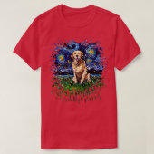 Golden Retriever Nachtversie T-shirt (Design voorkant)