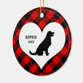 Golden Retriever name + date Red Pset Keramisch Ornament (Links)