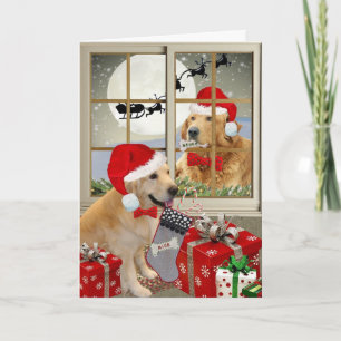 Golden Retriever "Naughty Or Nice" Christmas Cards Feestdagen Kaart