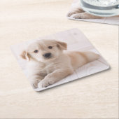 Golden Retriever neerwaarts Kartonnen Onderzetters (Schuin)