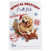 Golden Retriever Noordpool Delivery Medium Cadeauzakje (Achterkant)