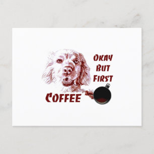 Golden Retriever Oké, maar eerste koffie-Hondenlie Briefkaart
