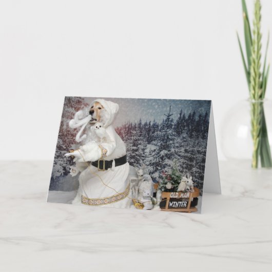 Golden Retriever Old Man Winter Wonderland Feestdagen Kaart (Voorkant)
