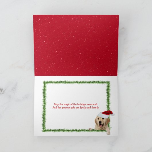 Golden Retriever omhoog in sneeuwraam Feestdagen Kaart (Binnen)