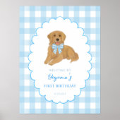 Golden Retriever One Golden Year Birthday Welcome Poster (Voorkant)