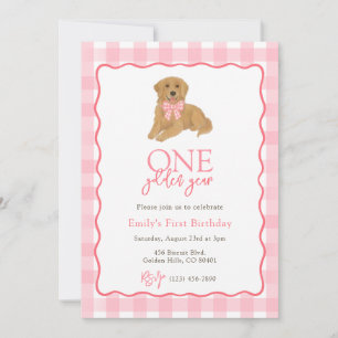 Golden Retriever One Golden Year Girls Verjaardag Kaart