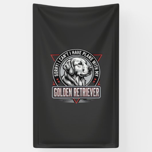 Golden Retriever Ontwerpt Hond Badge Design Spandoek (Verticaal)