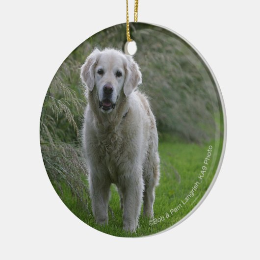 Golden Retriever op 2 Keramisch Ornament (Links)