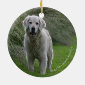 Golden Retriever op 2 Keramisch Ornament (Achterkant)